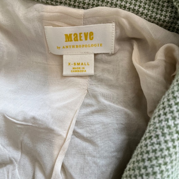 Anthropologie light green houndstooth trucker jacket XS - Picture 5 of 5